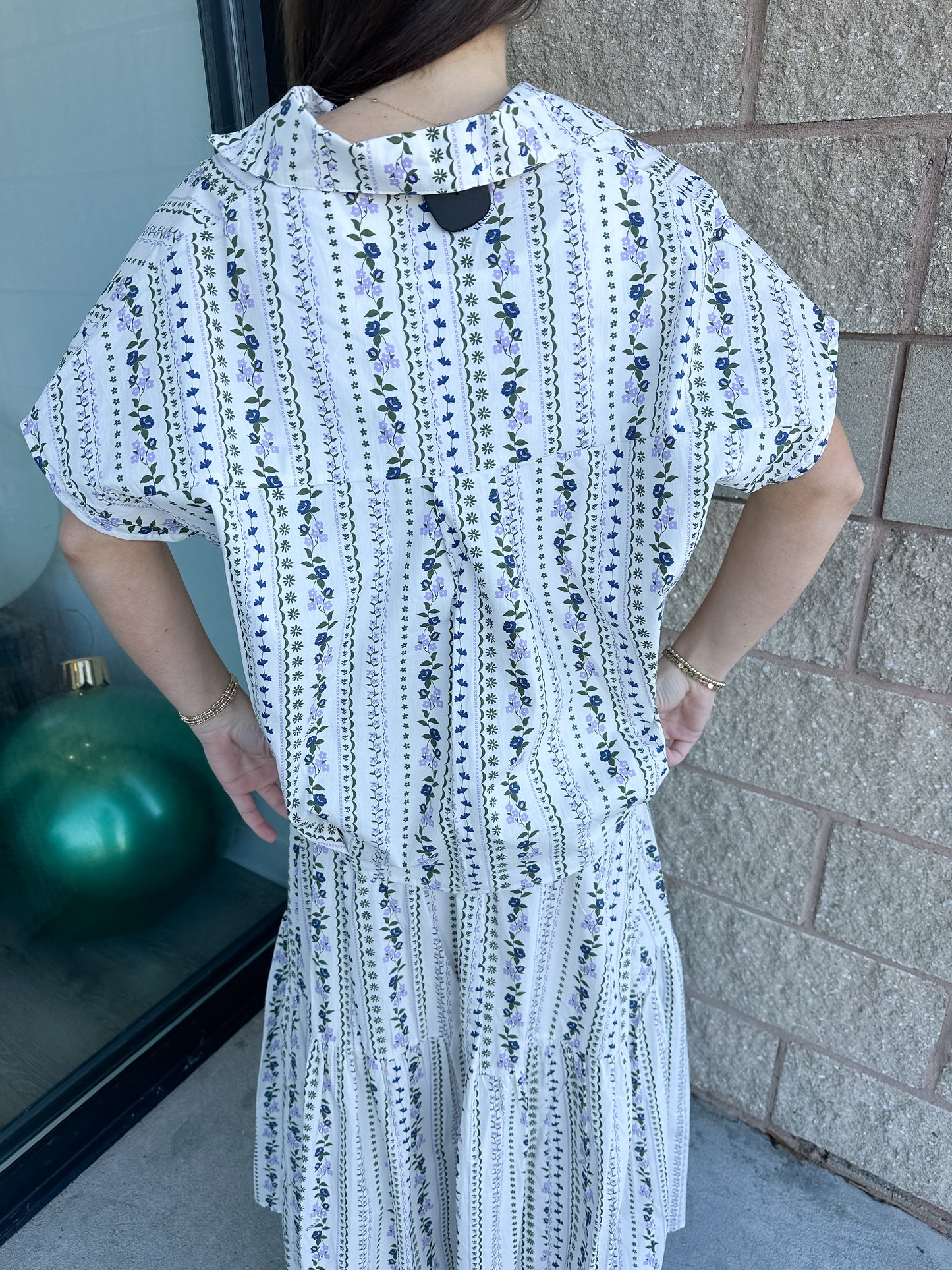 Helen Signature Collar Top - French Florals