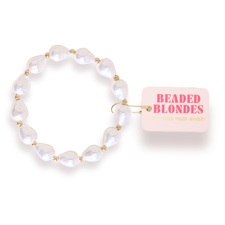 Saylor Pearl Bracelet in Gold: Standard 6.75 Inch