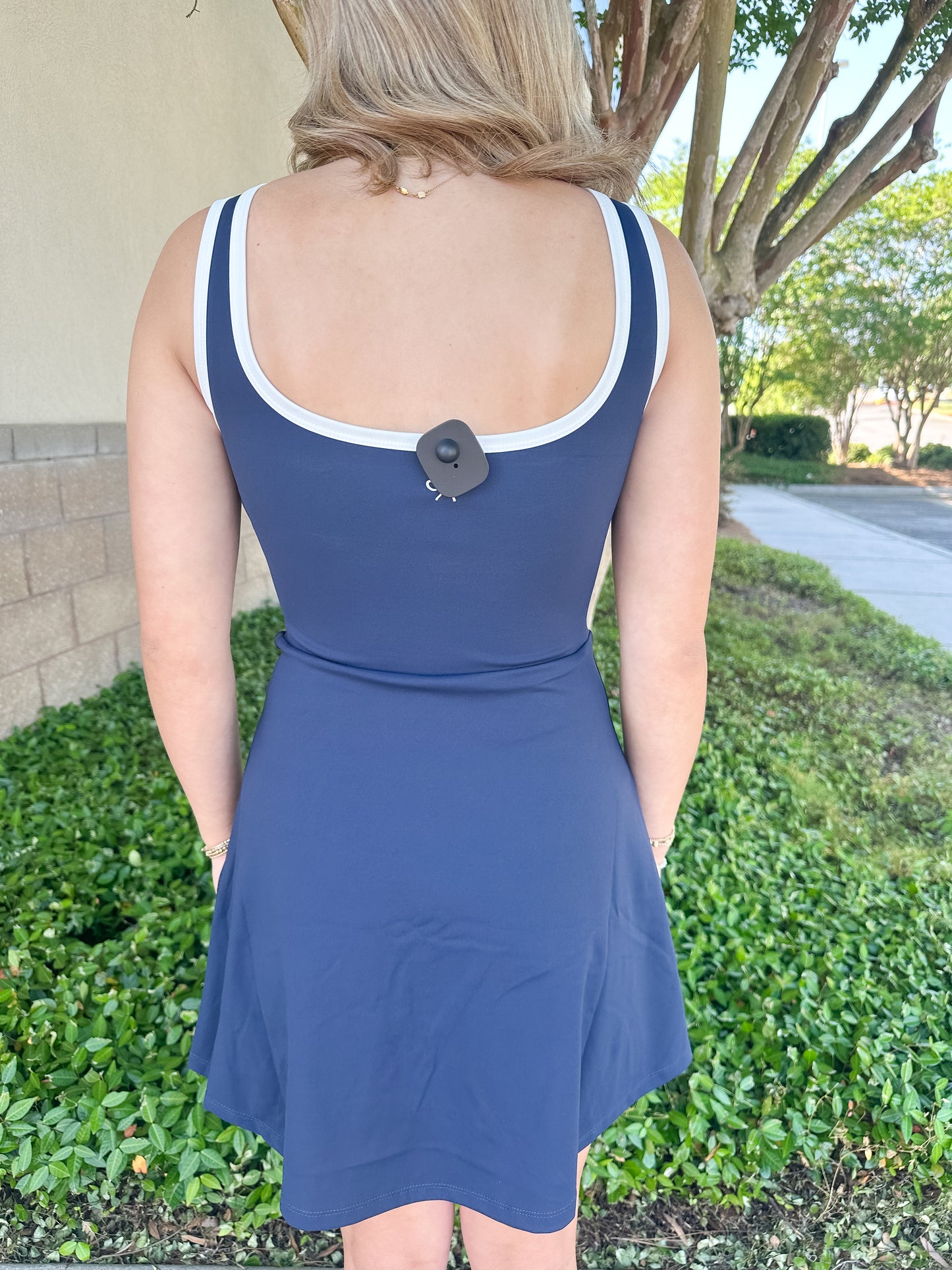 Raiyn Wrapped Scalloped Sports Dress - Navy