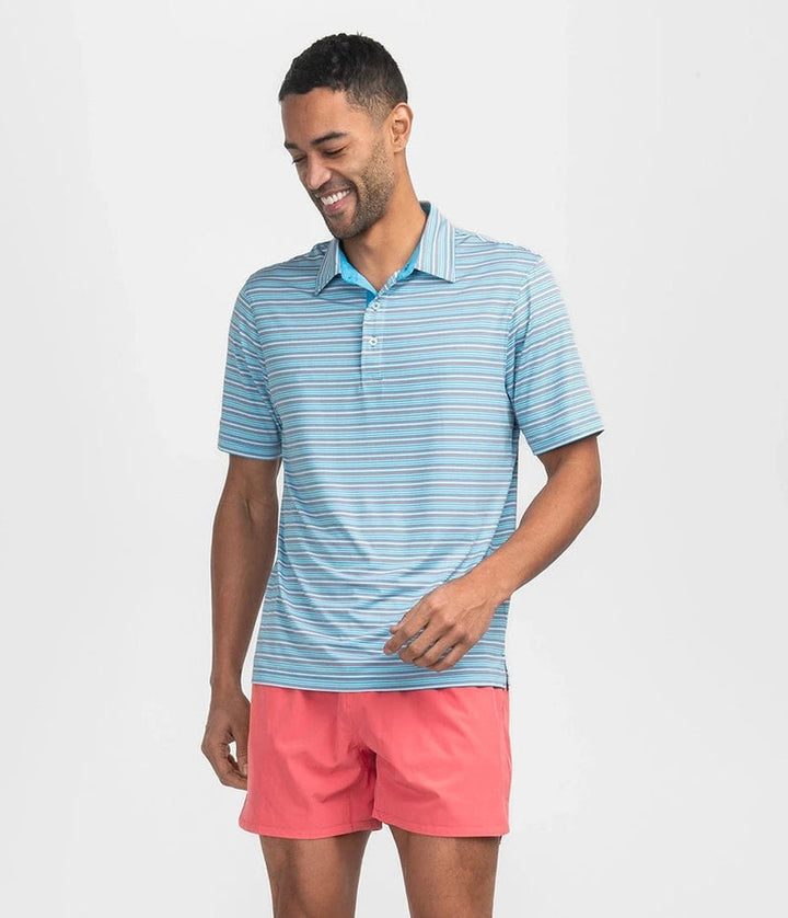 SSCO Men’s Sawgrass Stripe Performance Polo - Marina