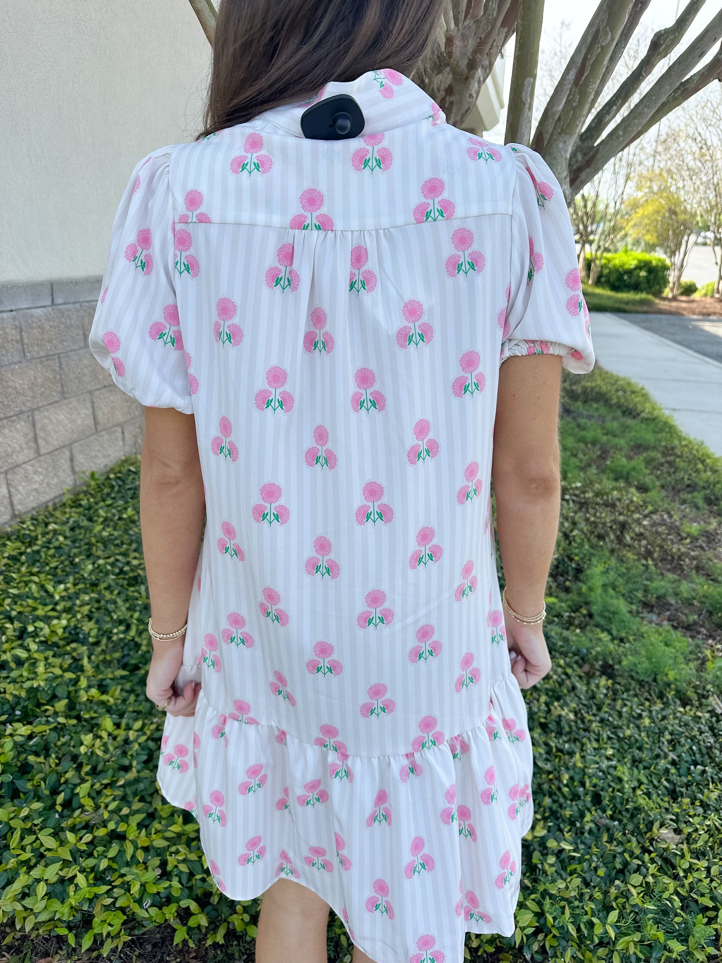 Nancy Dress - Sweetbriar Stripe Pink