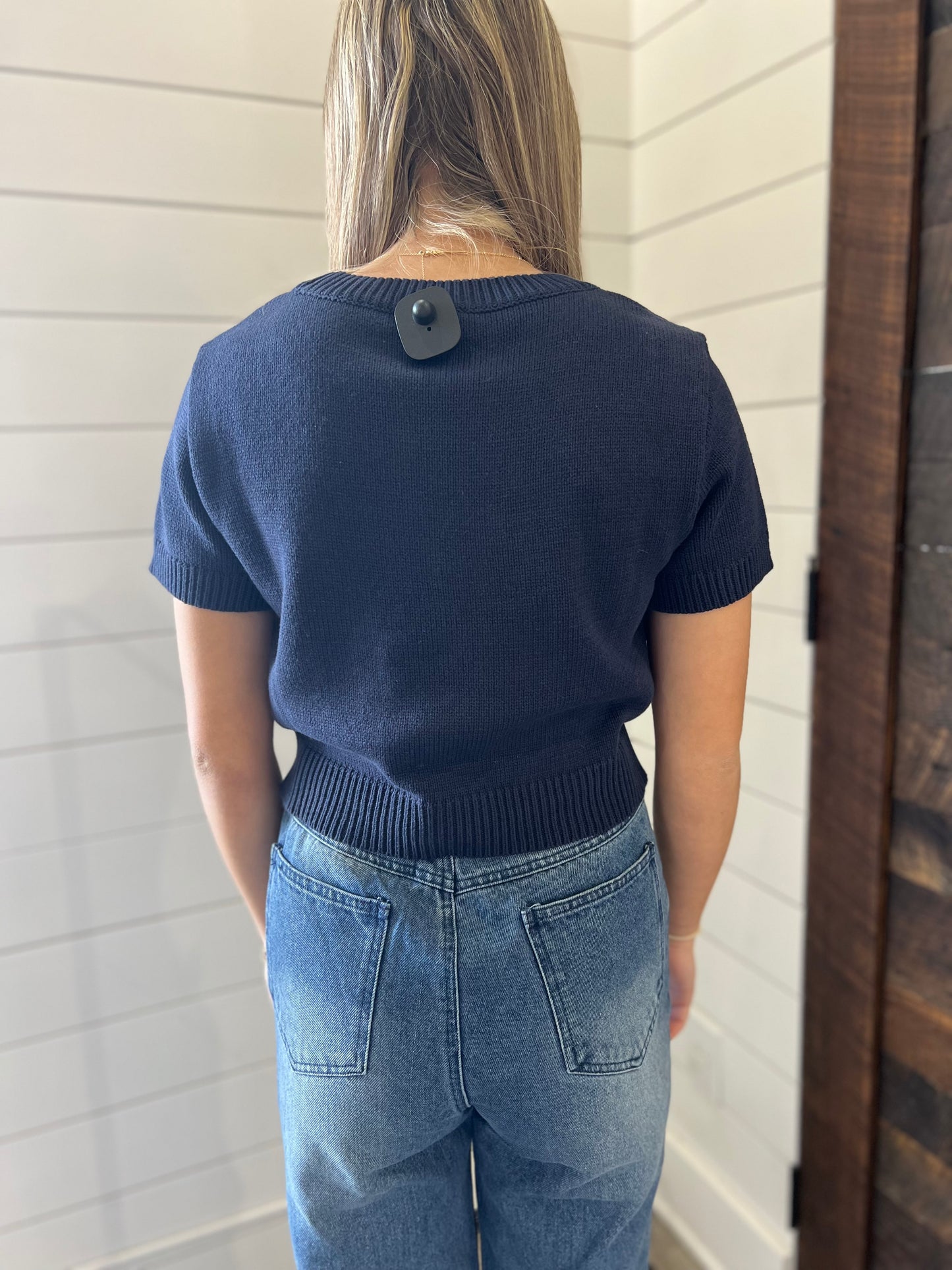 Teddy Sweater Top - Navy