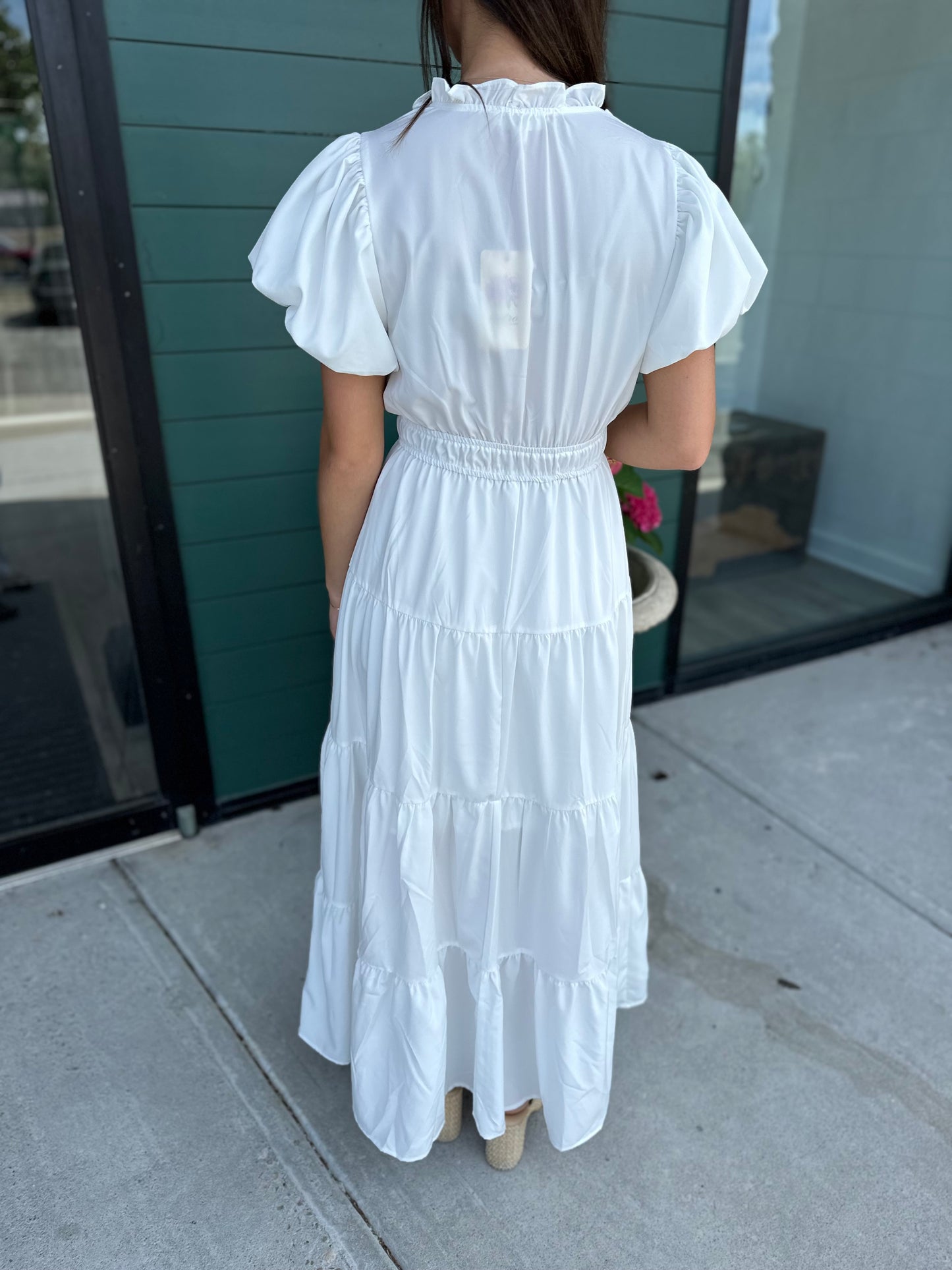 Jade Tiered Puff Sleeve Maxi