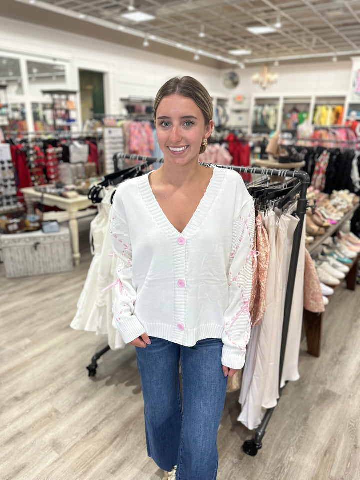 Lots Of Love Satin Sleeve Cardigan