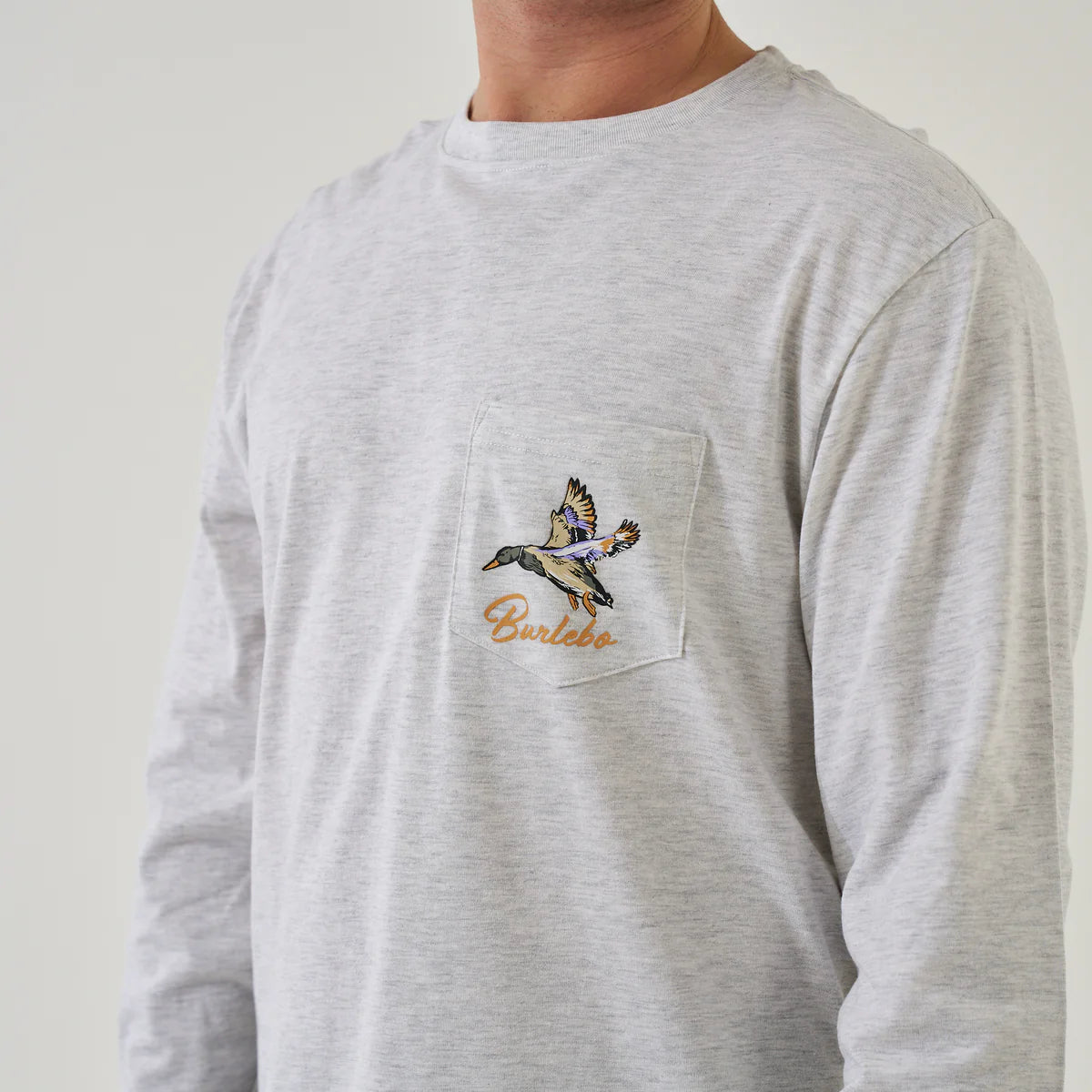 Burlebo Men’s Pintail Triangle Duck L/S T-Shirt - Ash Grey