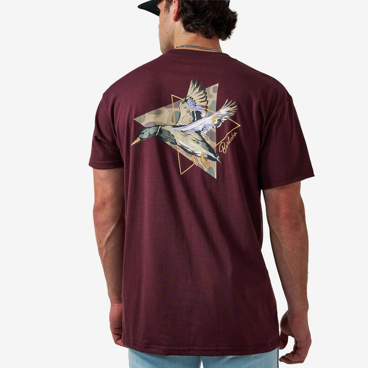 Burlebo Men’s S/S T-Shirt - Pintail Triangle Duck - Maroon