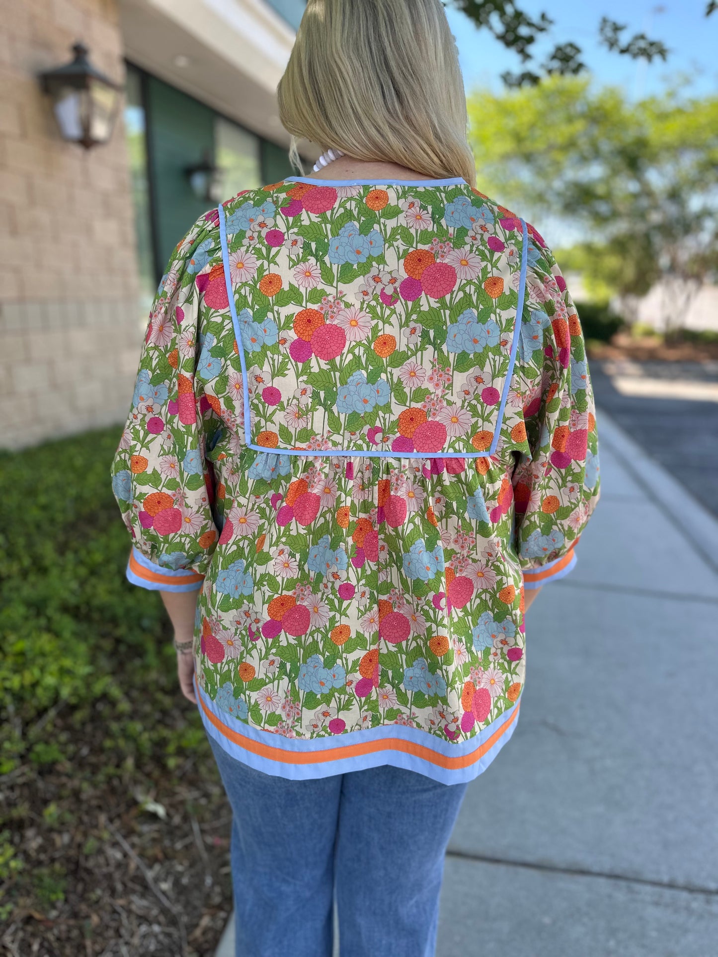 Marigold Contrast Trim Top