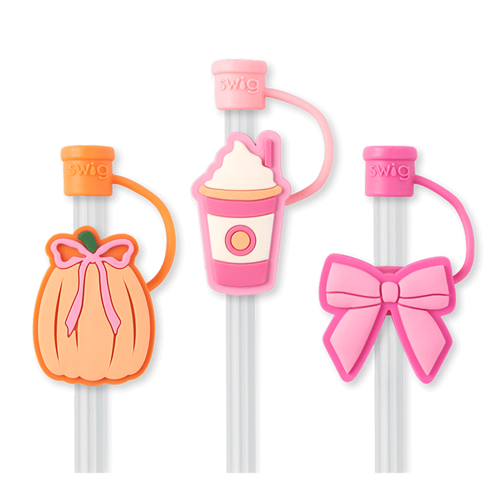 Swig Straw Toppers - Pumpkins & Bows