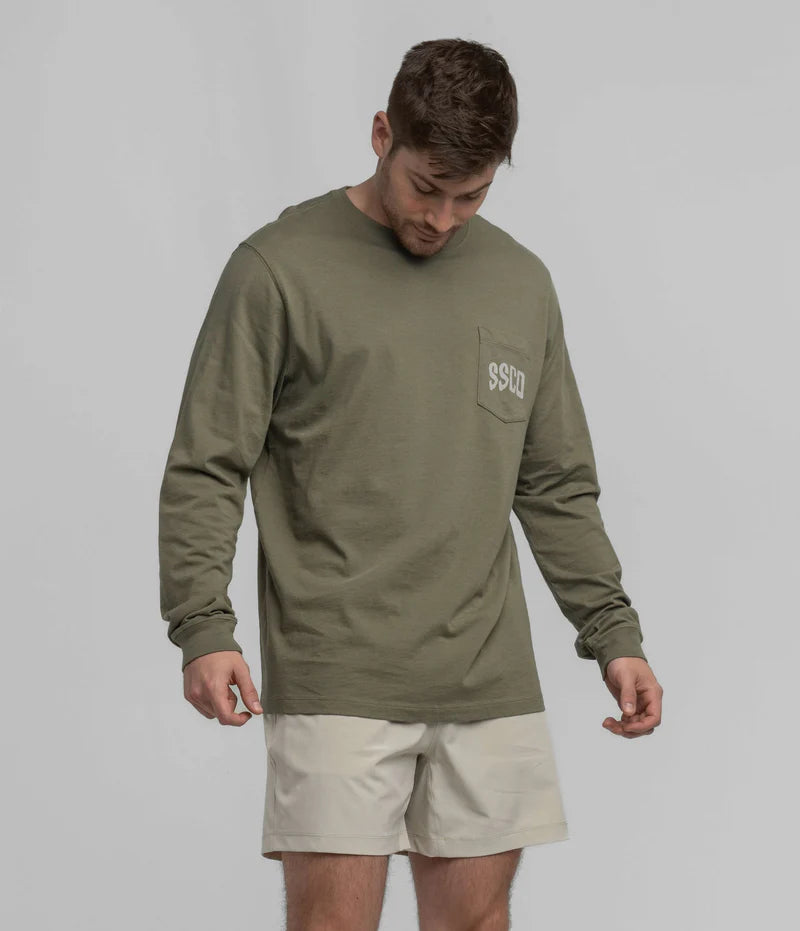 SSCO Men’s Brosquatch L/S Pocket T-Shirt - Spanish Moss