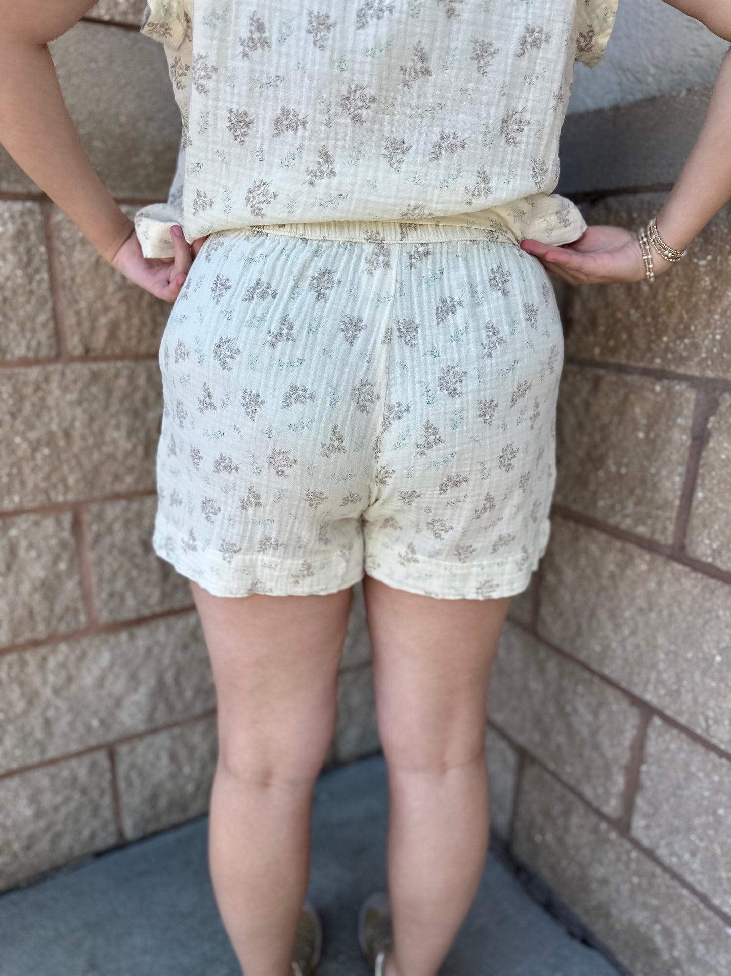 Vintage Floral Gauze Short