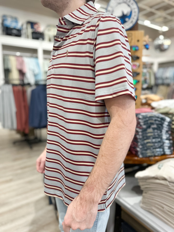 S. Casanova F25 Bow & Arrow Stripe Performance Polo