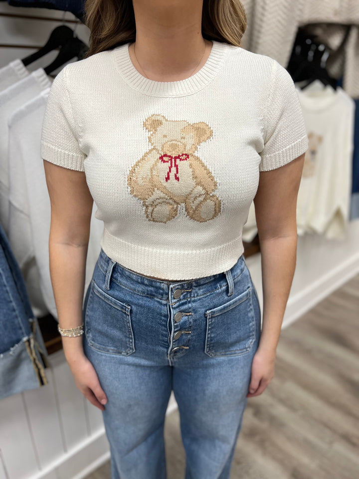 Teddy Sweater Top - White