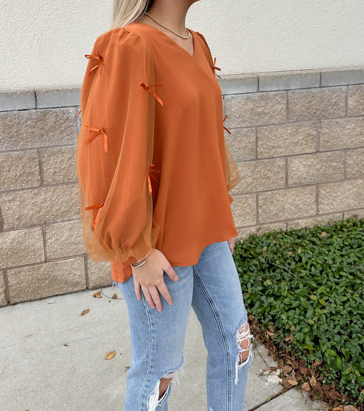 Bow Fancy Top: Toffee