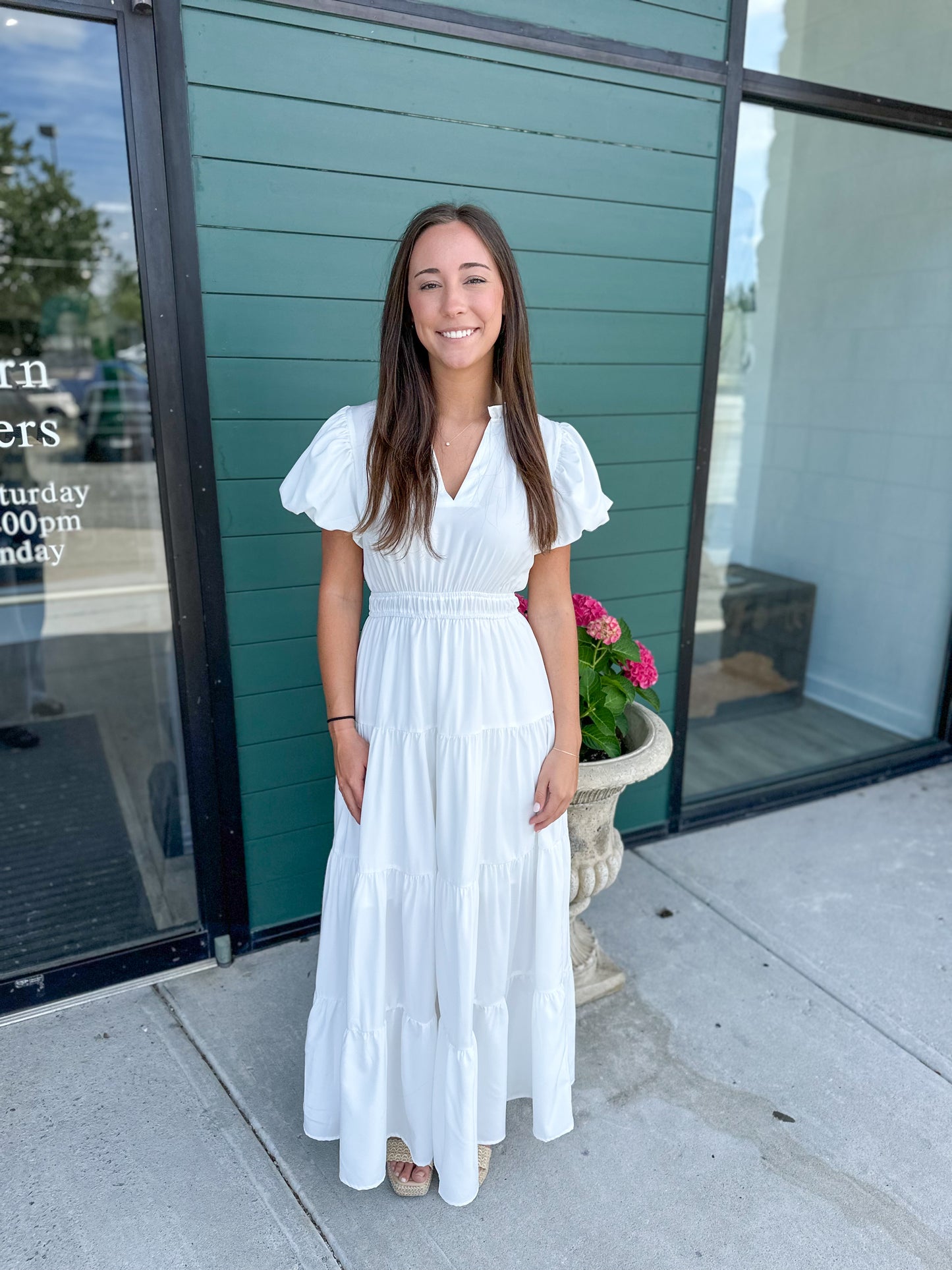 Jade Tiered Puff Sleeve Maxi