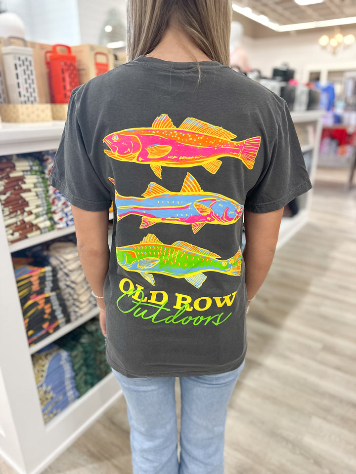 Old Row Outdoors Neon Fish S/S Pocket T-Shirt - Pepper