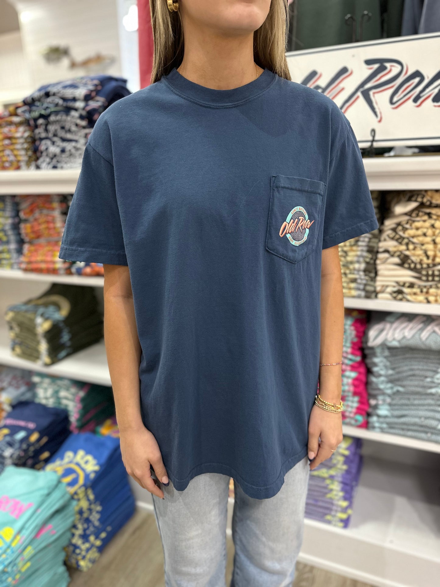 Old Row Circle Logo Pocket S/S T-Shirt - Midnight