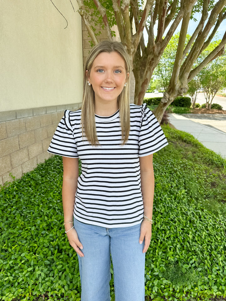 Margot Top - White & Black