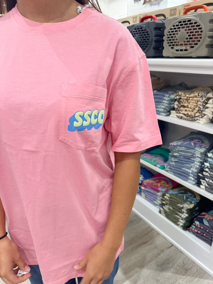 SSCO Women’s On My Mind Puff Print S/S Pocket T-Shirt - Peony