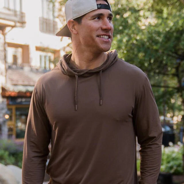 Burlebo Men’s Performance Hoodie - Heather Brown