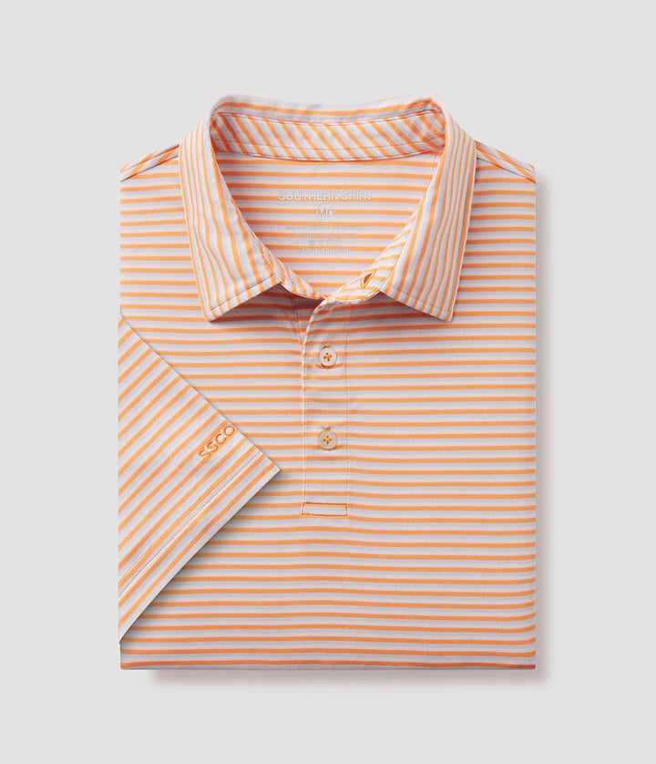 SSCO Men’s Bluffton Stripe Performance Polo - Cantaloupe