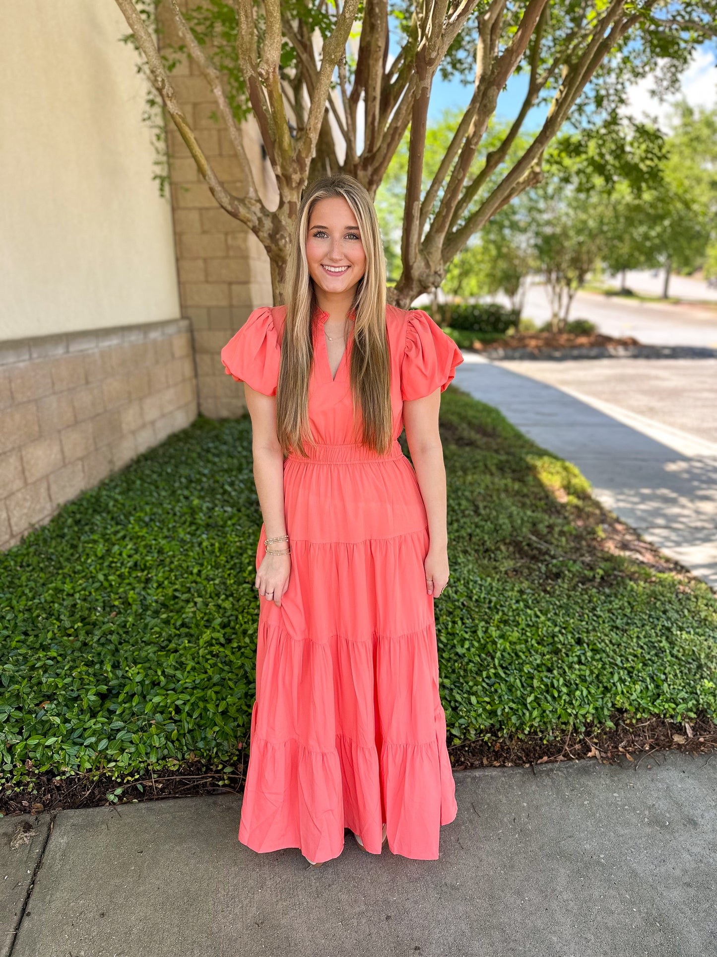 Jade Tiered Puff Sleeve Maxi
