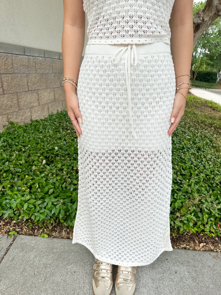 Windswept Crochet Skirt - Cloud