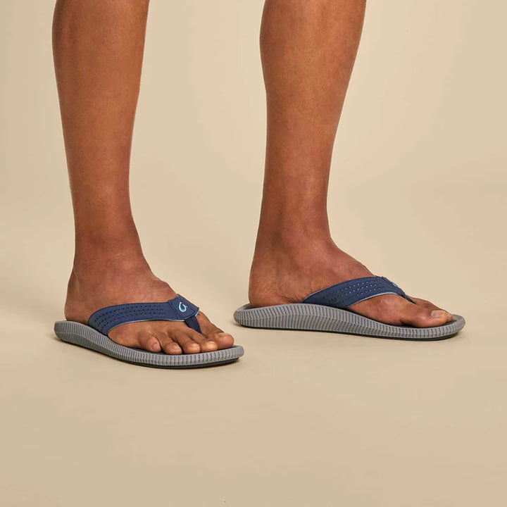 OluKai Men’s Ulele Water-Ready Beach Sandal - Blue Depth|Charcoal