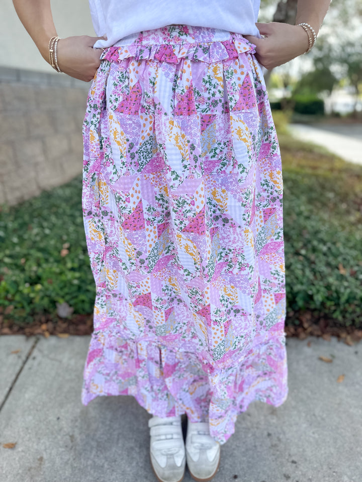 Ophelia Maxi Skirt - Pink Quilt