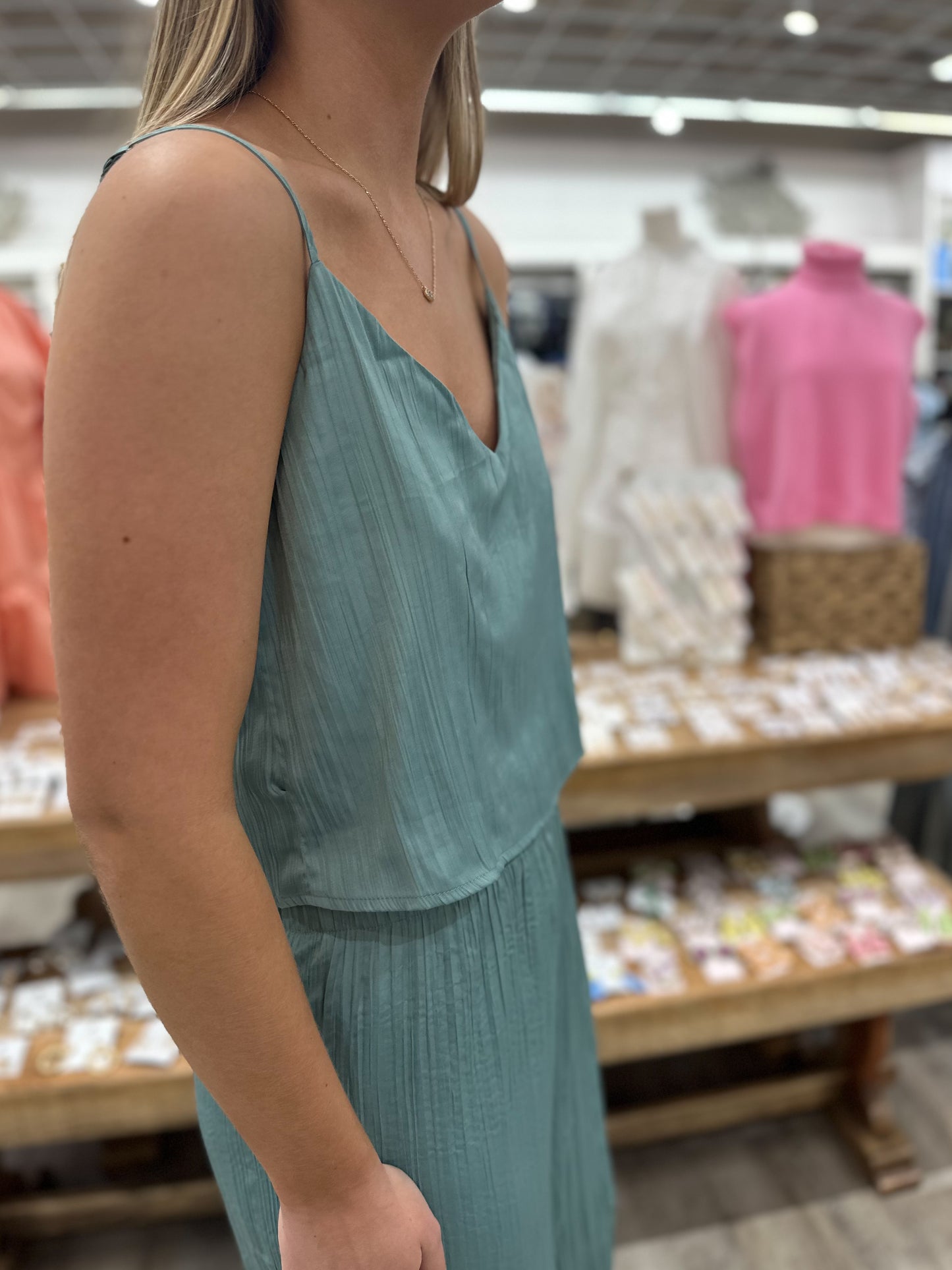 Fiore Crinkle Satin Tank