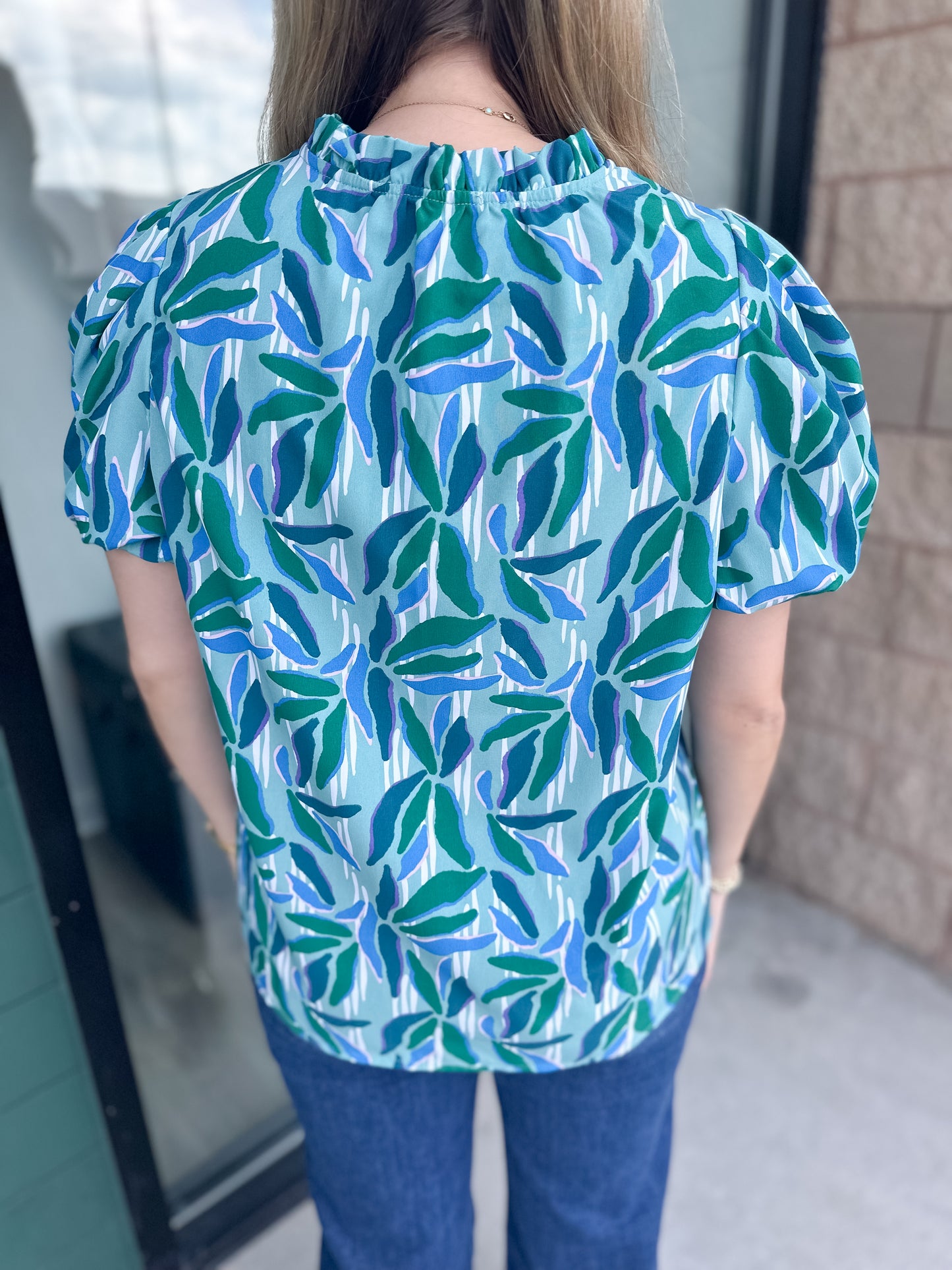 Lainey Top - Reflecting Pool Green