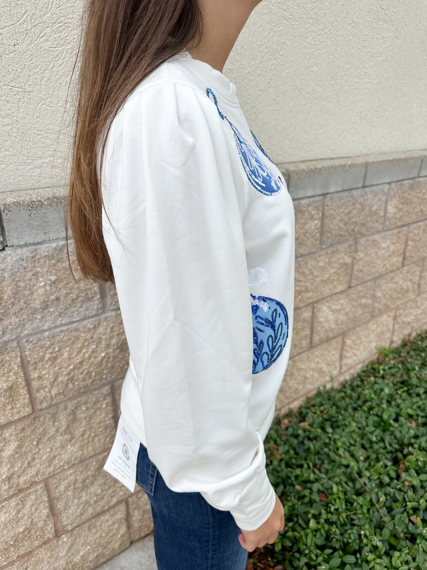 MS Kelly Sweatshirt - Blue Ornaments