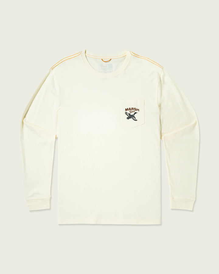 Marsh Wear Men’s High Flyer L/S Pocket T-Shirt - Vintage White