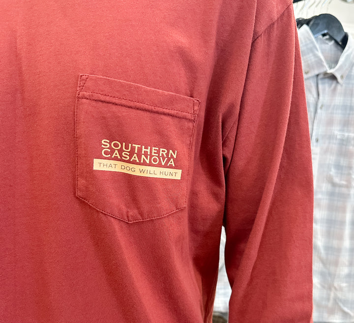 S. Casanova Georgia Camo Shells L/S T-Shirt - Burgundy