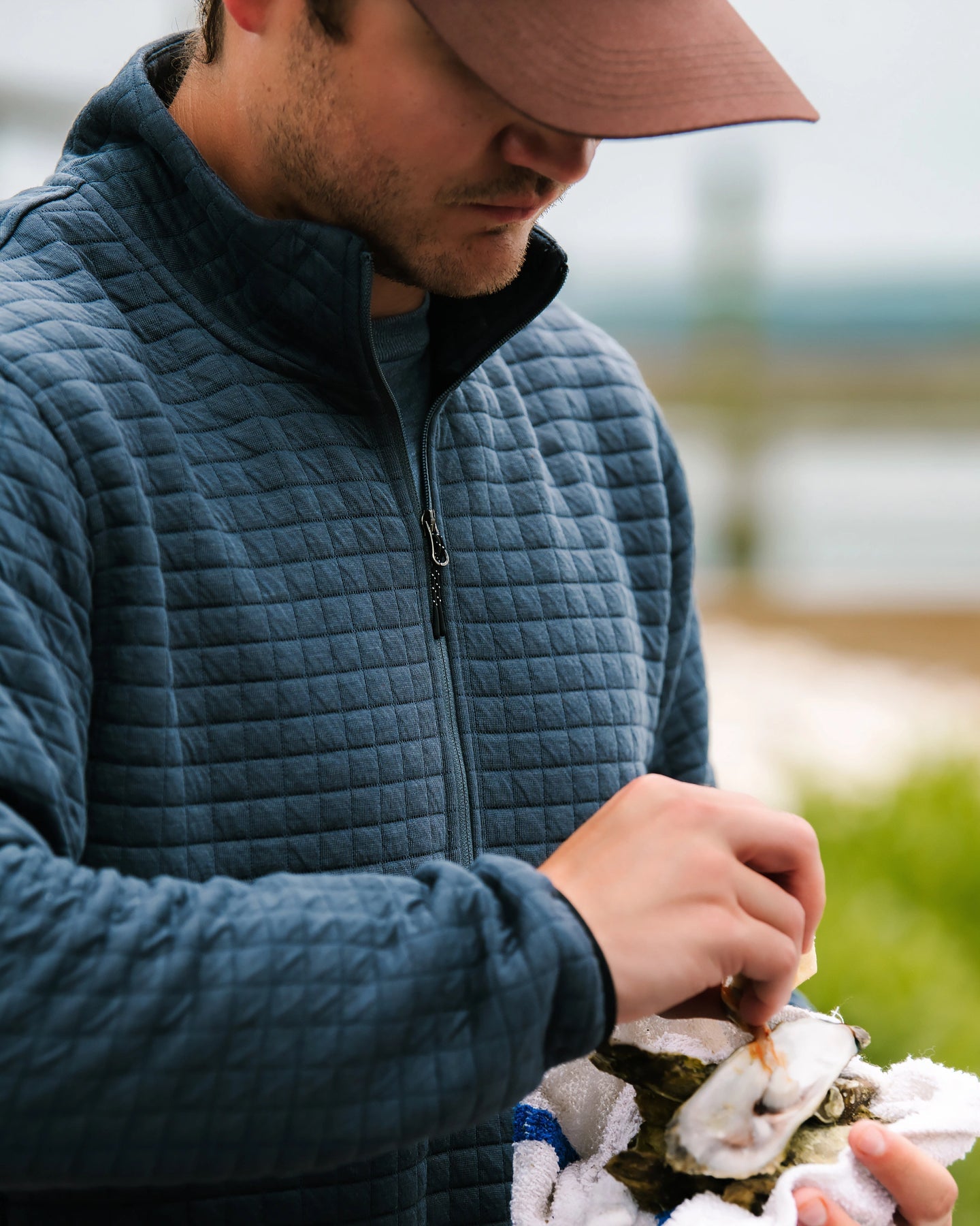 FreeFly Men’s Downvally Quarter Zip - Storm Cloud