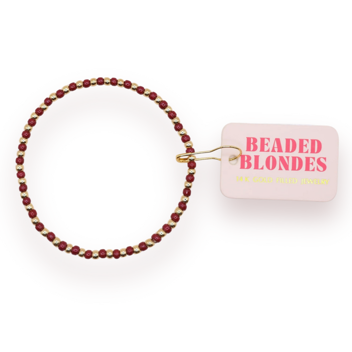 Beaded Blondes Maroon Demi Bracelet