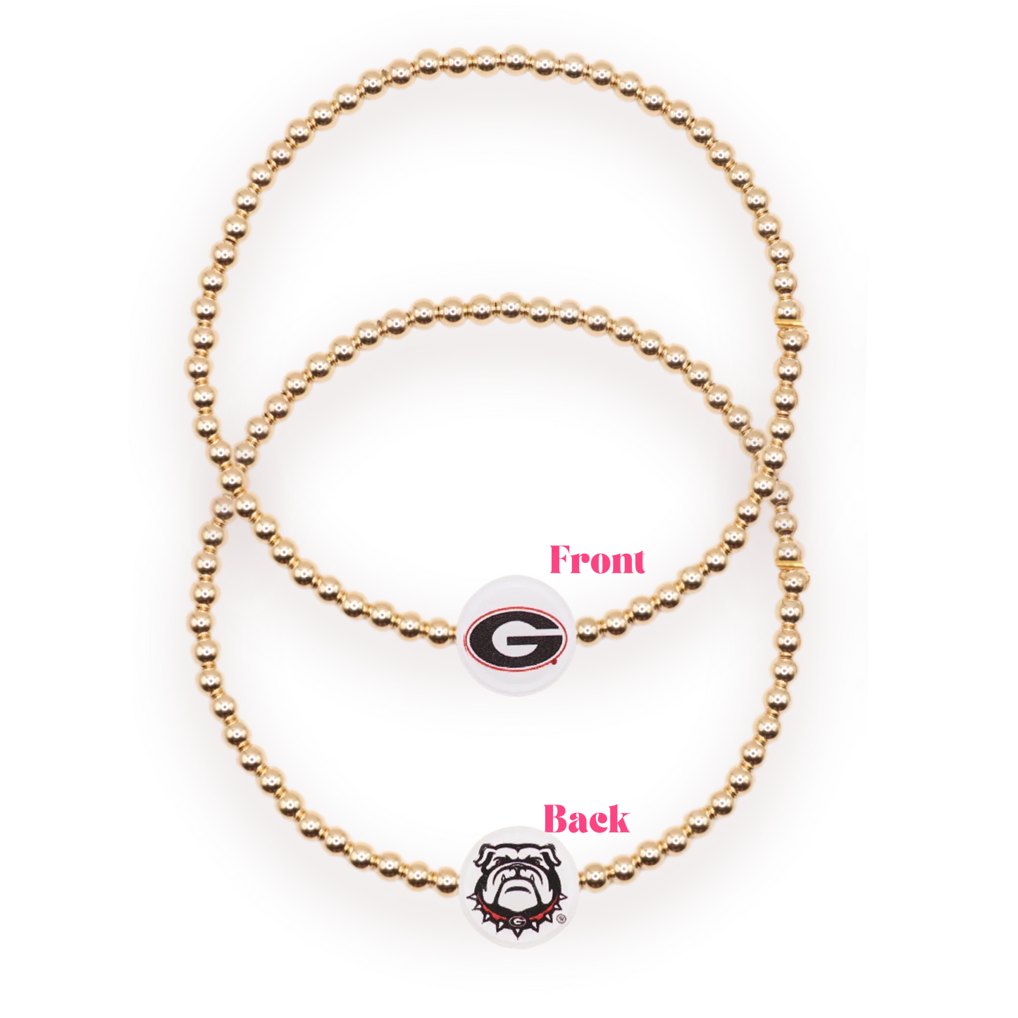 Beaded Blondes Georgia Reversible Logo Bracelet - Gold