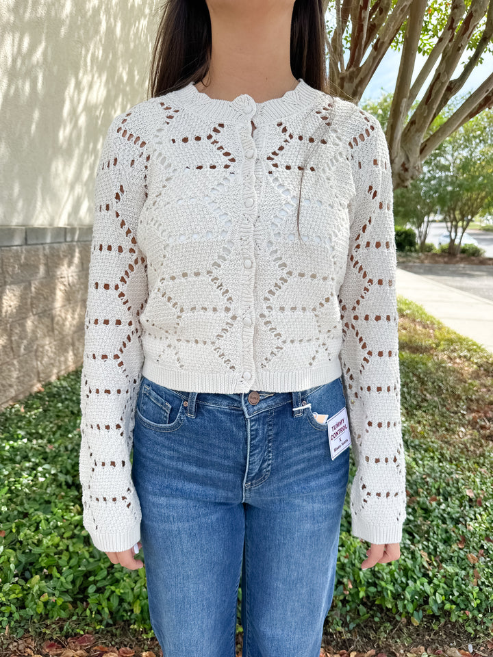 Rosalyn Sweater Cardigan - Crystal