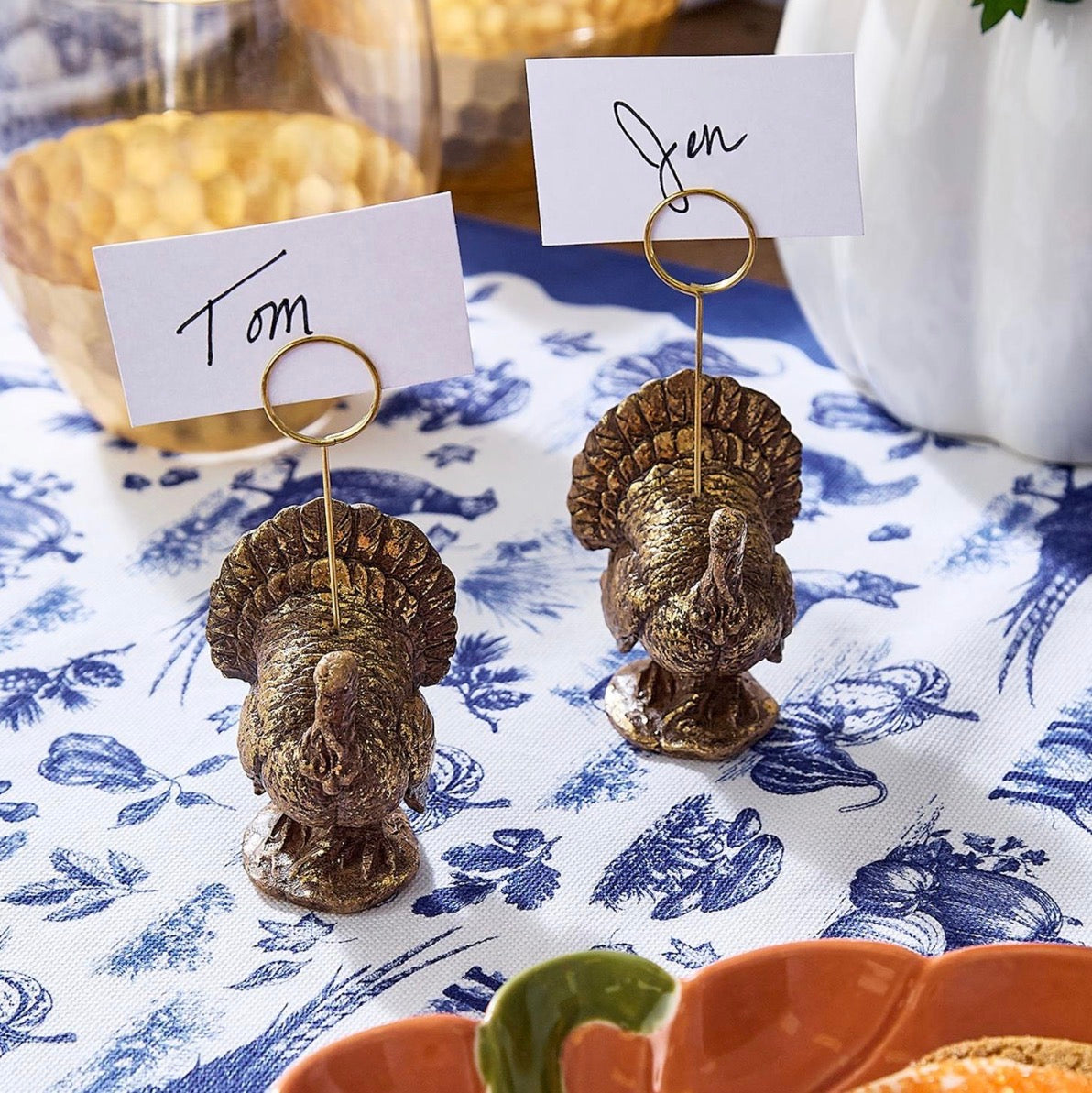 Two’s Company Turkey Place Card Holder