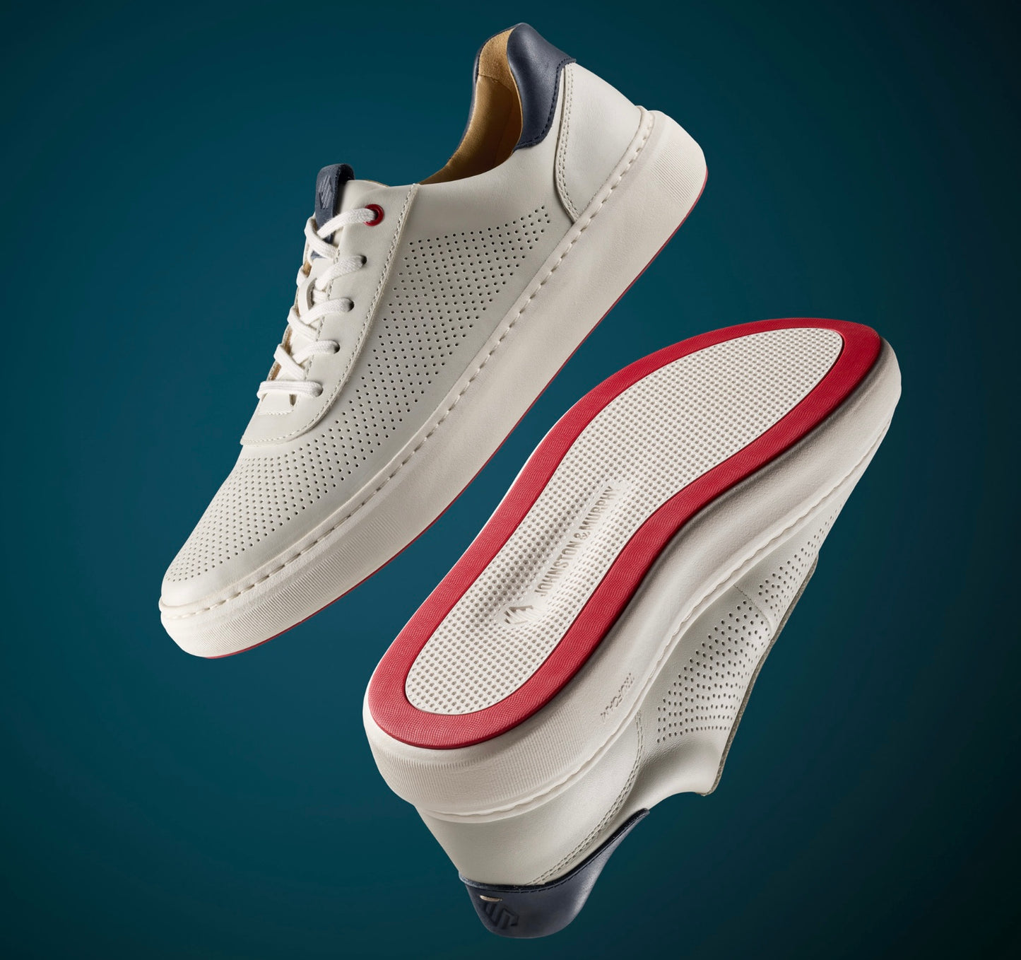 Johnson & Murphy Andres Perfed U-Throat Sneaker - White
