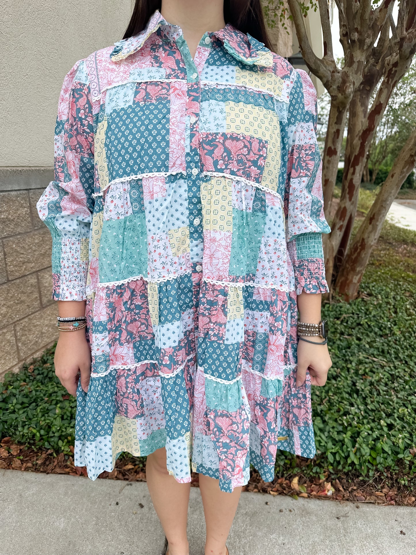 Allison Dress - Blue Quilt
