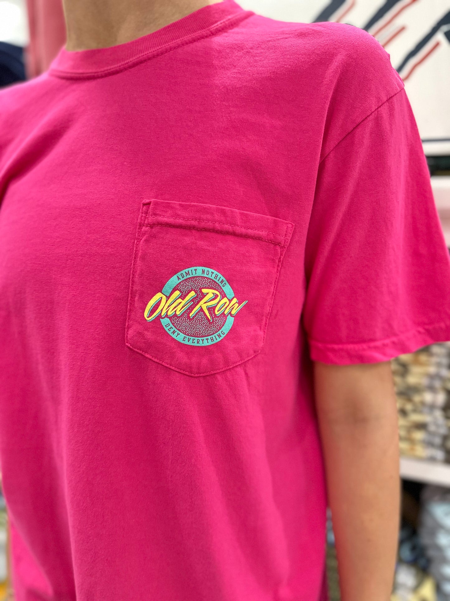 Old Row Circle Logo Pocket S/S T-Shirt - Helconia