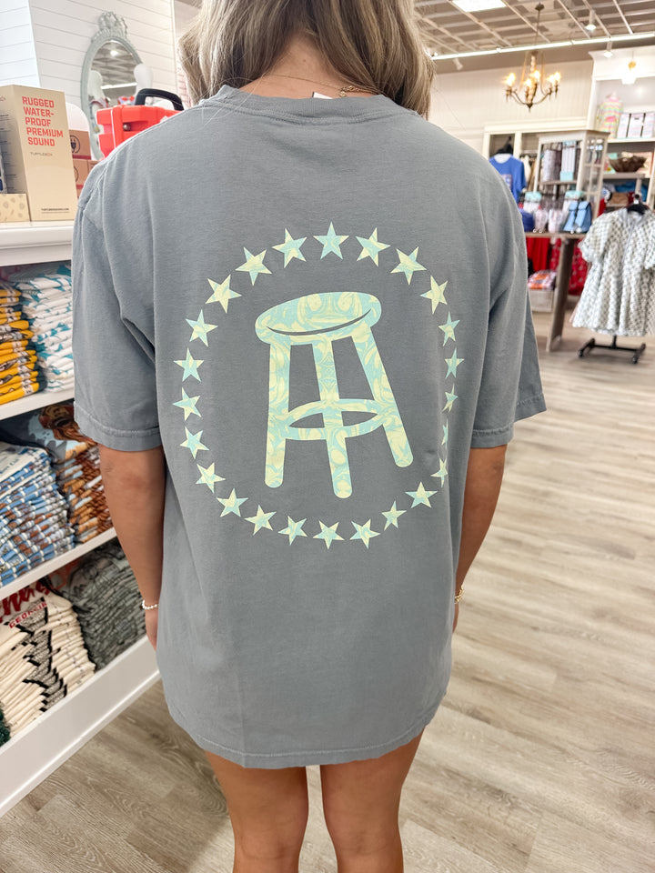 Barstool Stools & Star S/S Pocket T-Shirt - Granite
