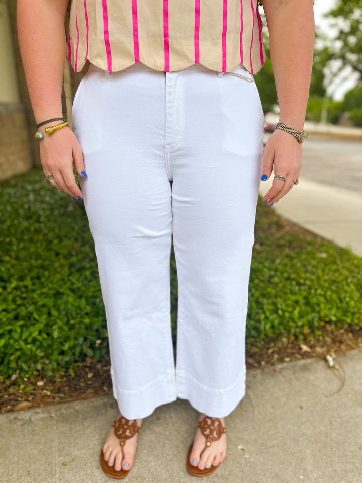 Stacy Kancan High Rise Cropped Wide Leg Jean