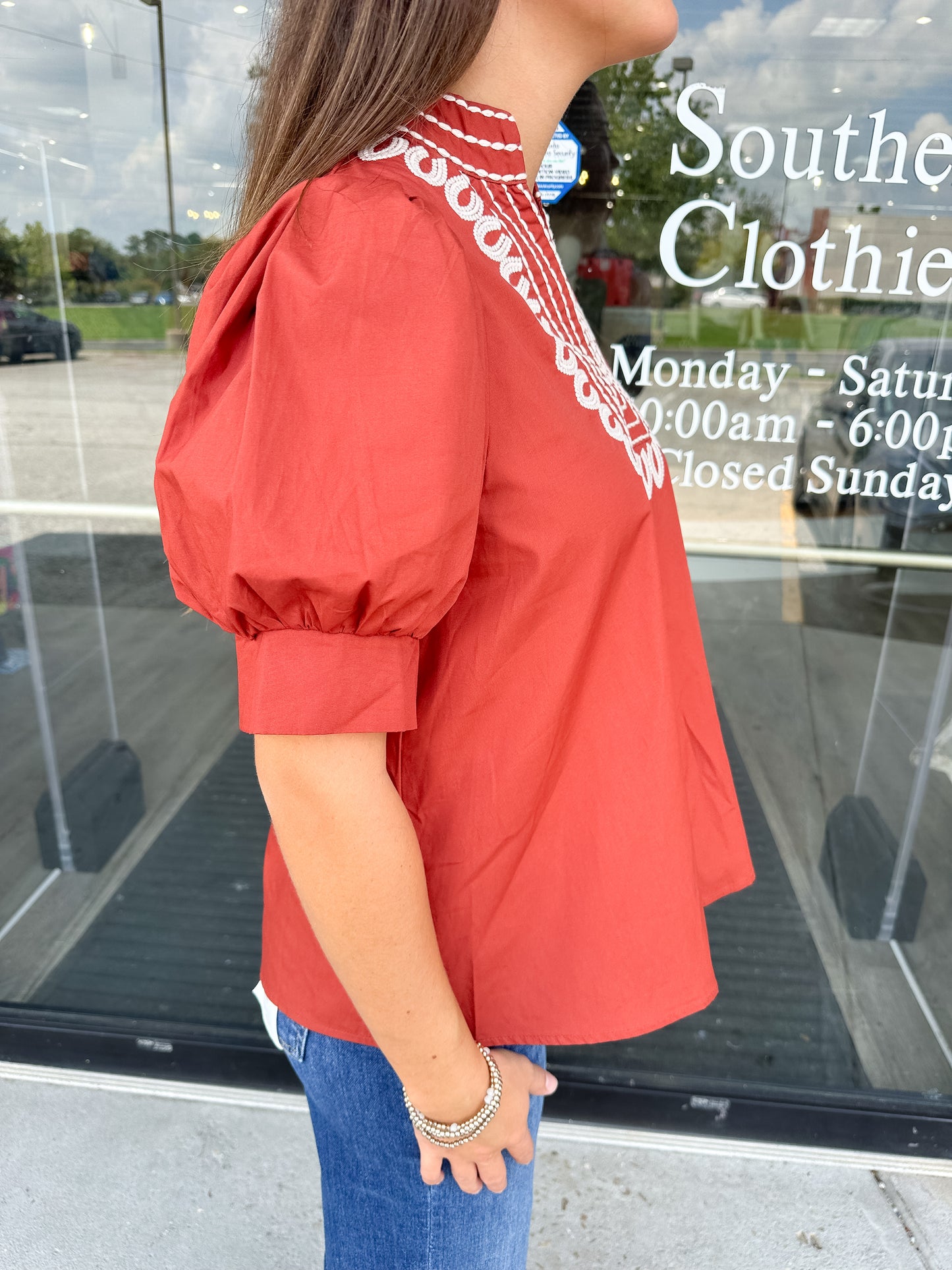 Eloise Embroidered Fall Top