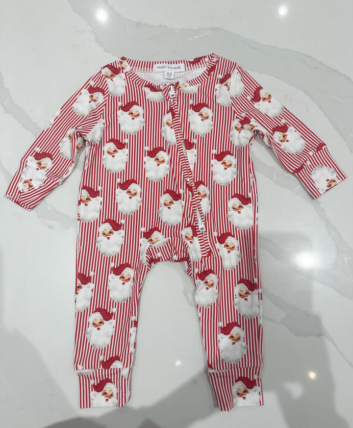 MS Baby PJ Onesie - Santa Baby Red