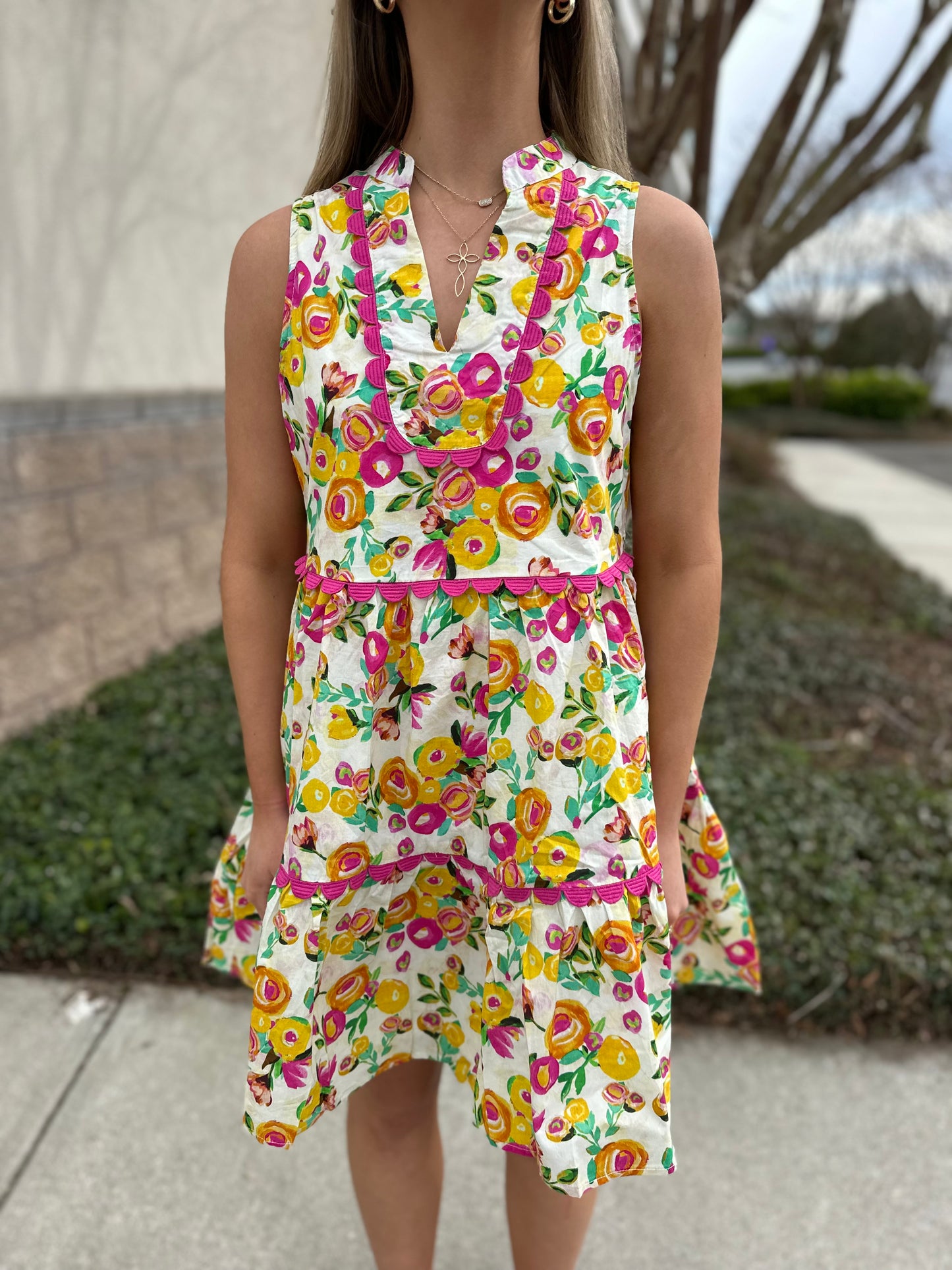 King Street Scalloped Detail Dress