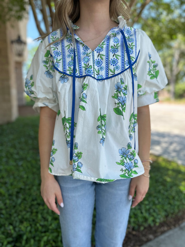 Jade Floral Top