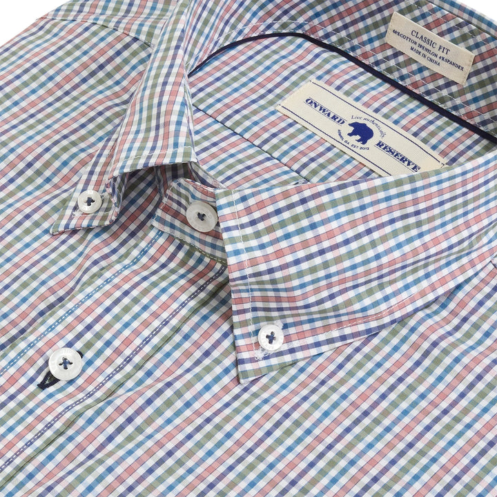 Onward Reserve Huger Classic Fit Quad Button Down - Sea Spray