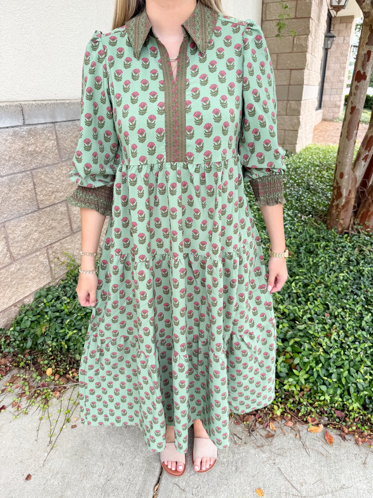 Eleanor Dress - Floral Foulard Vineyard