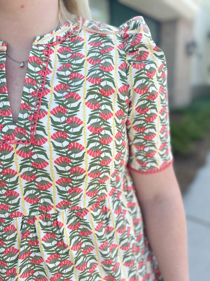 Adelyn Dress - Honey Vines Coral